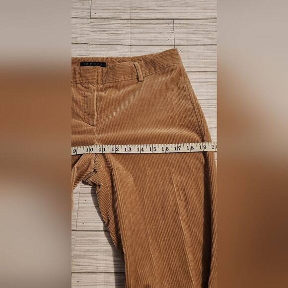 Theory Corduroy Wide Legs Cropped Tan Pants Size 6 - Picture 3 of 11